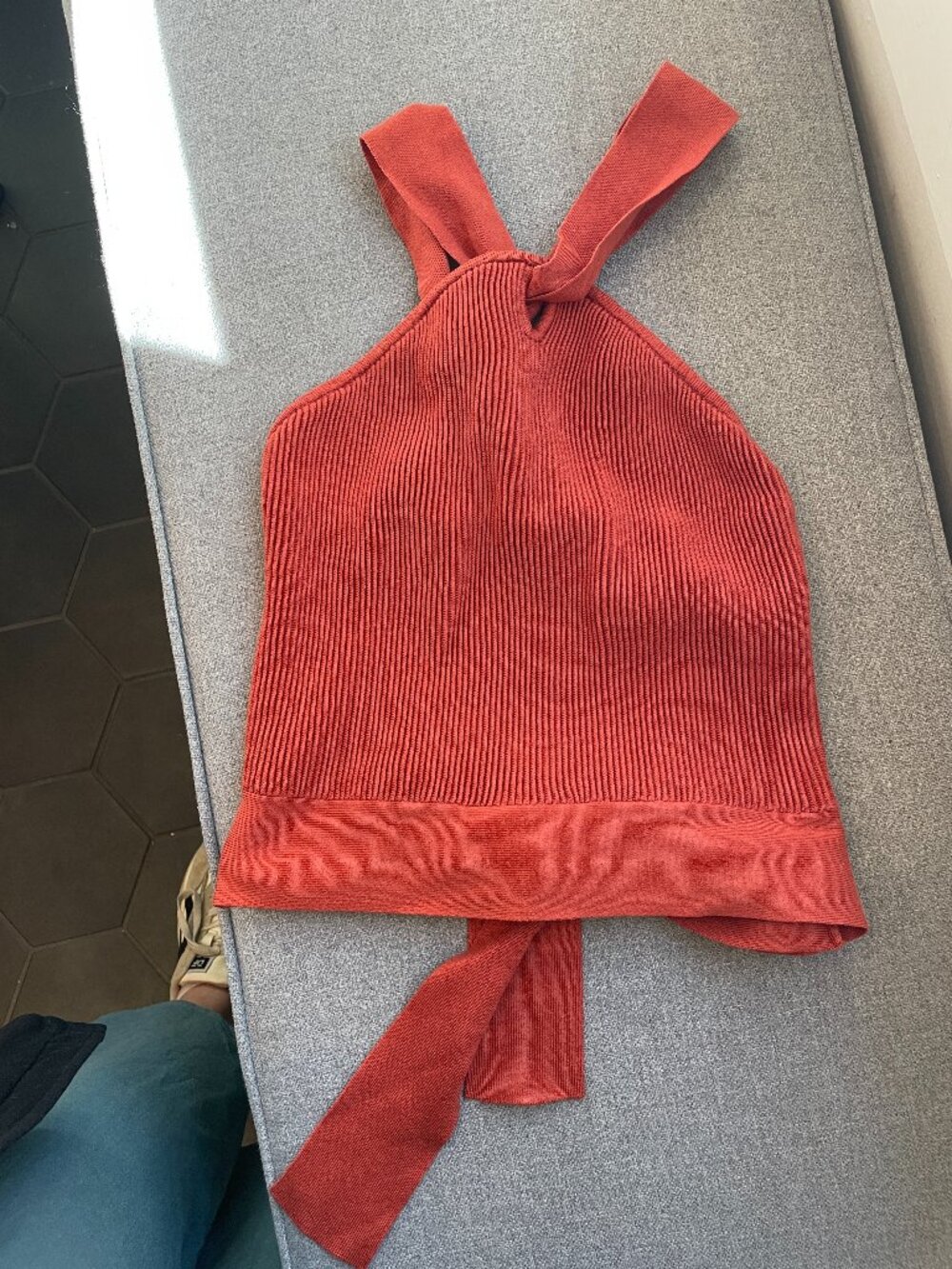 Lulu's backless sweater top orange size L